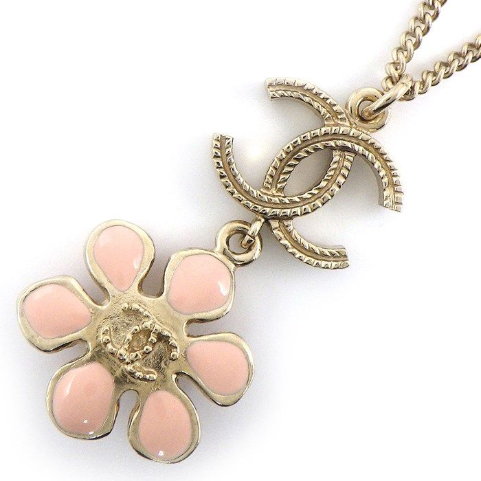 CHANEL Camellia Logo Necklace with Imitation Pearls - 2018