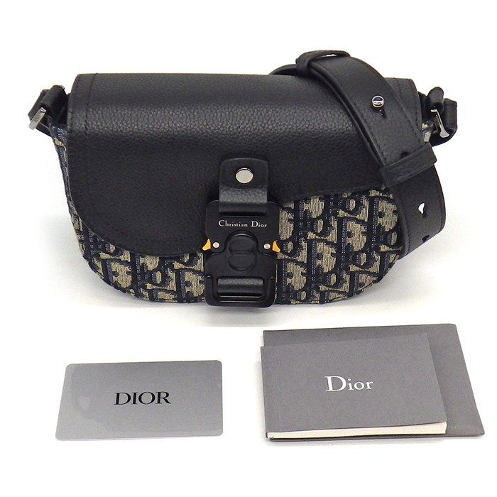 Dior Saddle Mini Flap Messenger Bag - Beige & Gold Hardware