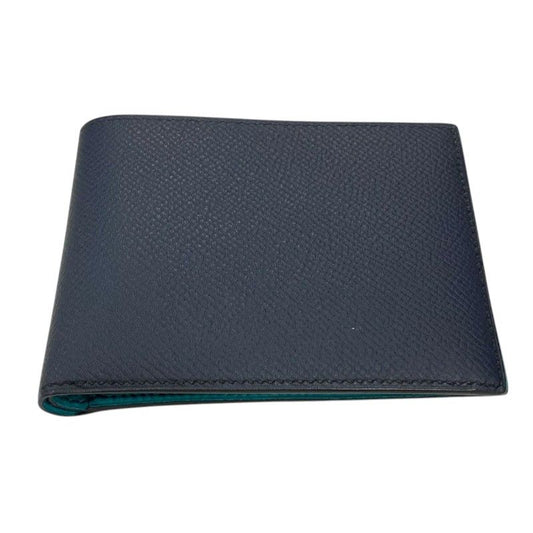 HERMES MC2 Edison Verso Wallet in Blue Indigo & Vert - Exquisite Craftsmanship