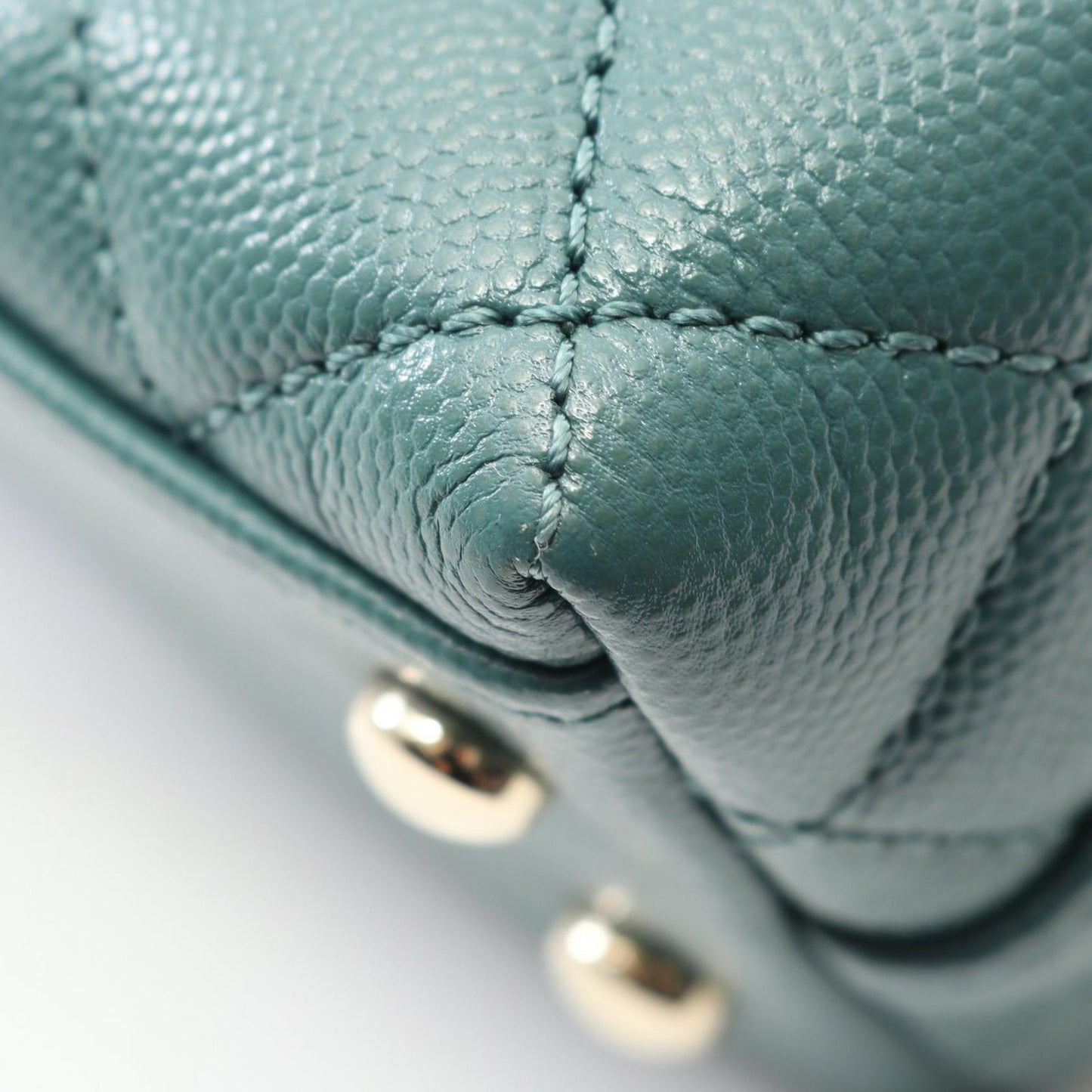 CHANEL Coco Handle XXS Top Handle Handbag in Blue Green
