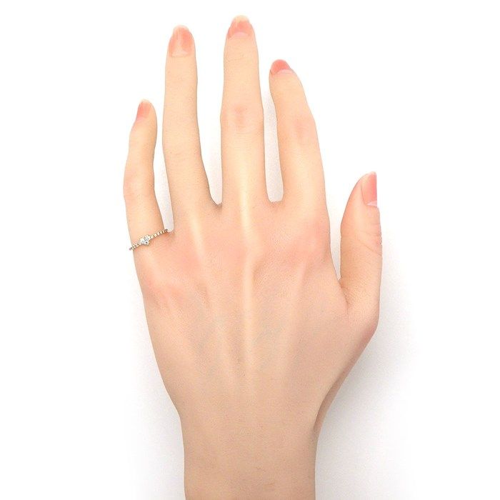 Ponte Vecchio Heart Half-Circle Pink Gold Diamond Pinky Ring