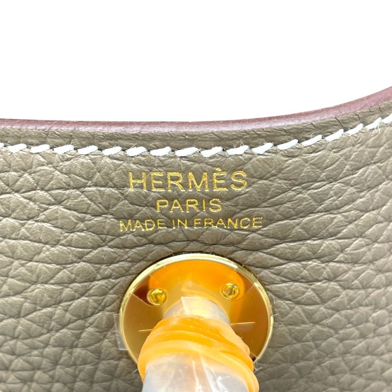 HERMES Lindy Mini Bag in Etoupe with Gold Hardware - Unmatched Elegance