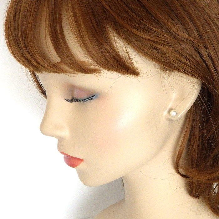 MIKIMOTO 6mm Pearl Earrings in K18 White Gold - Exquisite Craftsmanship