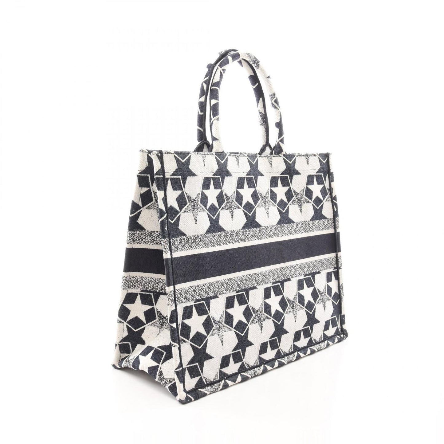 Dior Book Tote Large in Navy/White Canvas - Timeless Elegance