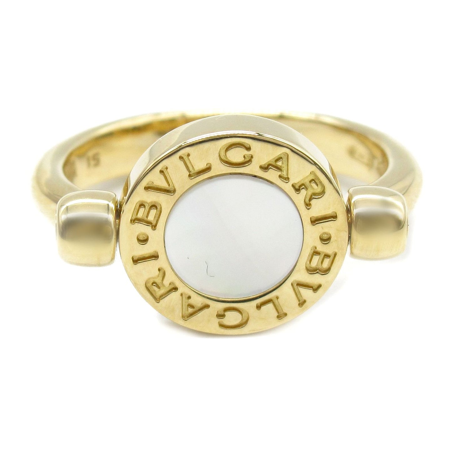 BVLGARI B.zero1 Mother of Pearl Ring in 18K Yellow Gold
