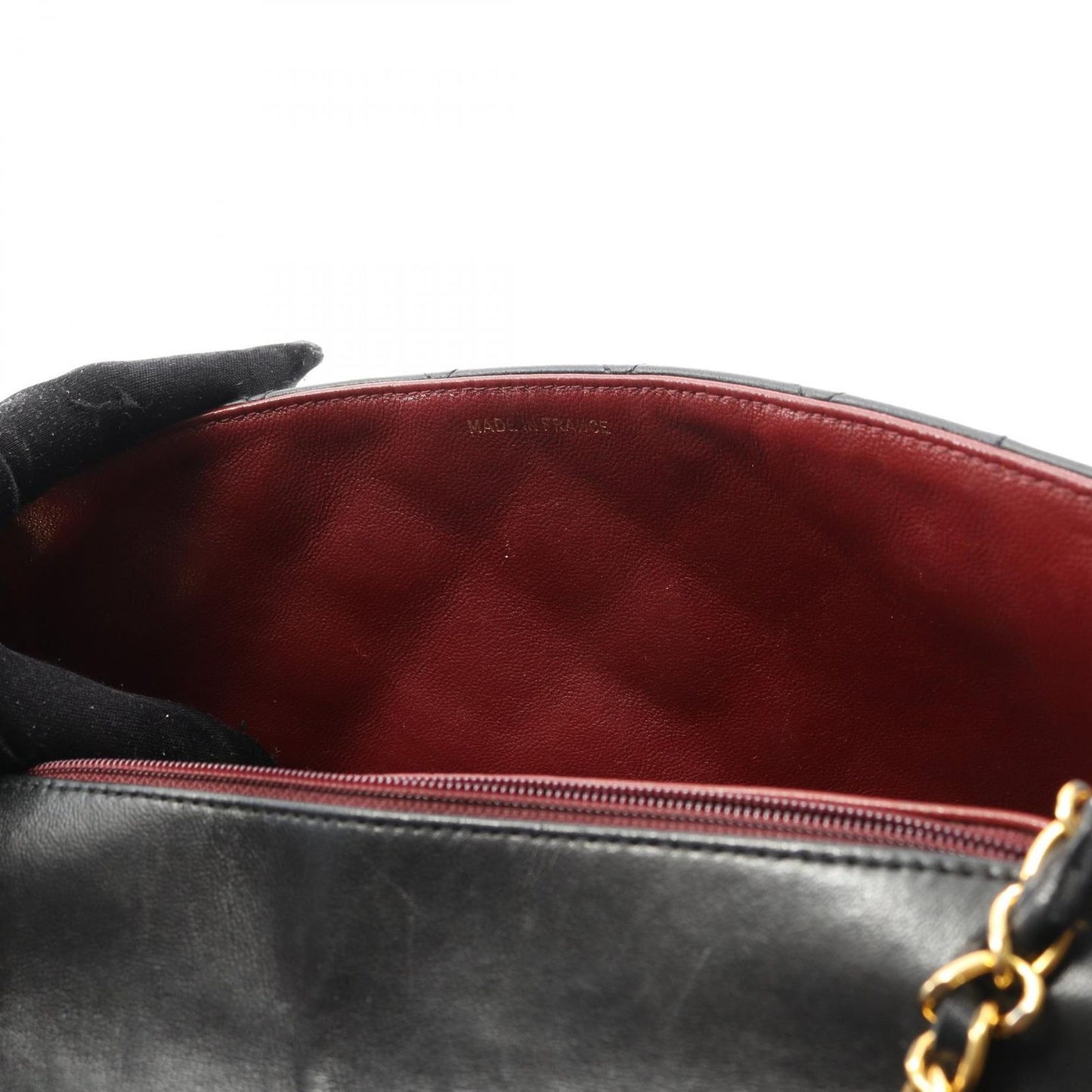 CHANEL Matelassé Diana Flap Shoulder Bag in Black Lambskin