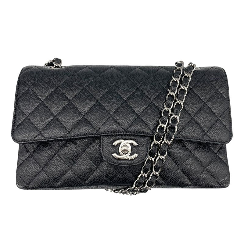 CHANEL Matelassé 25 Black Caviar Leather Shoulder Bag