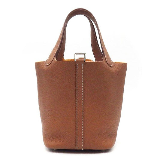 HERMES Picotin Lock PM Handbag - Gold Togo Leather, 2023