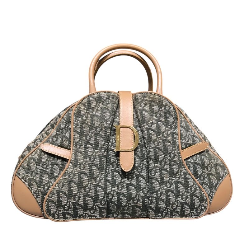 Christian Dior Double Saddle Tote Bag in Khaki Trotter Canvas