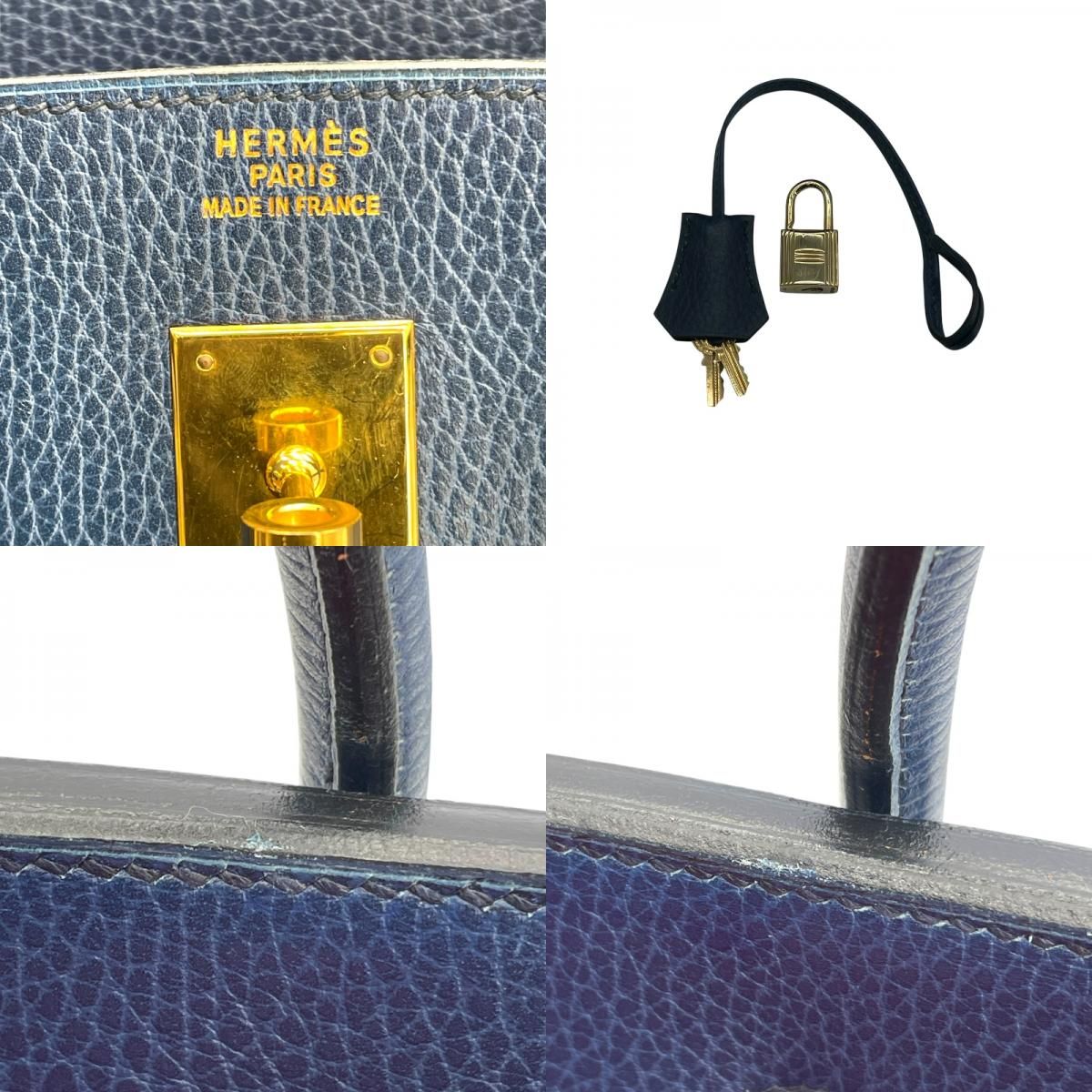 HERMES Birkin 40 - Blue Louis/Rouge Ash with Gold Hardware