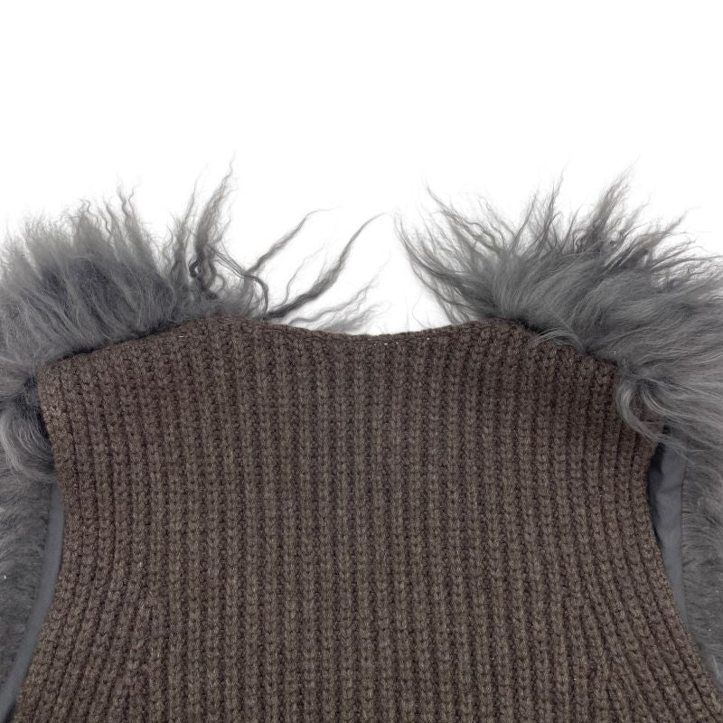 DRAWER Dark Grey Fur-Trim Knit Vest for Women - Exclusive Luxury