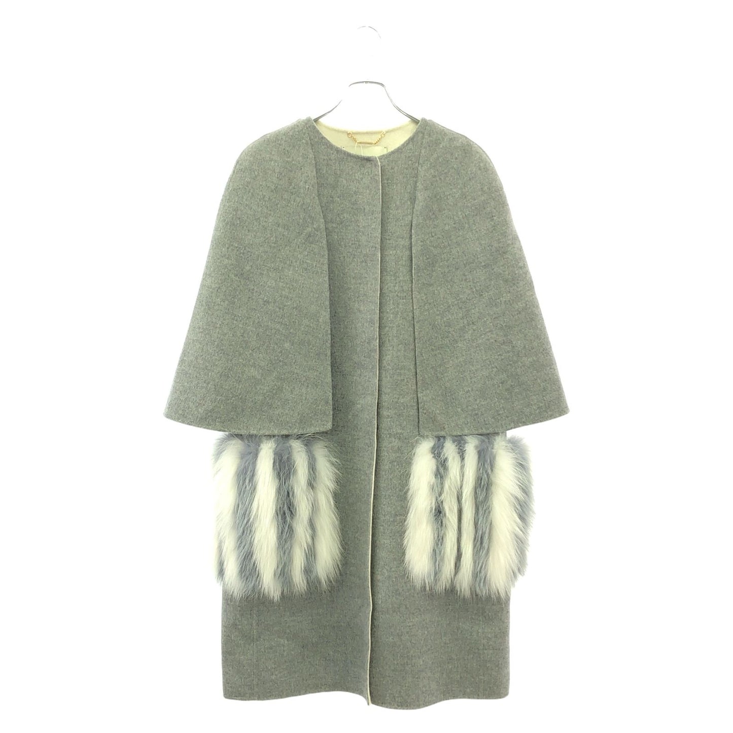 FENDI Women's Wool Cape Coat in Elegant Gray - Timeless Luxury
