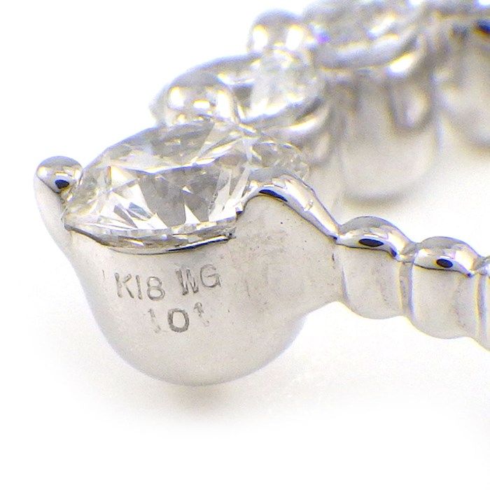 Heart Motif Diamond Necklace in K18 White Gold - 1.01ct