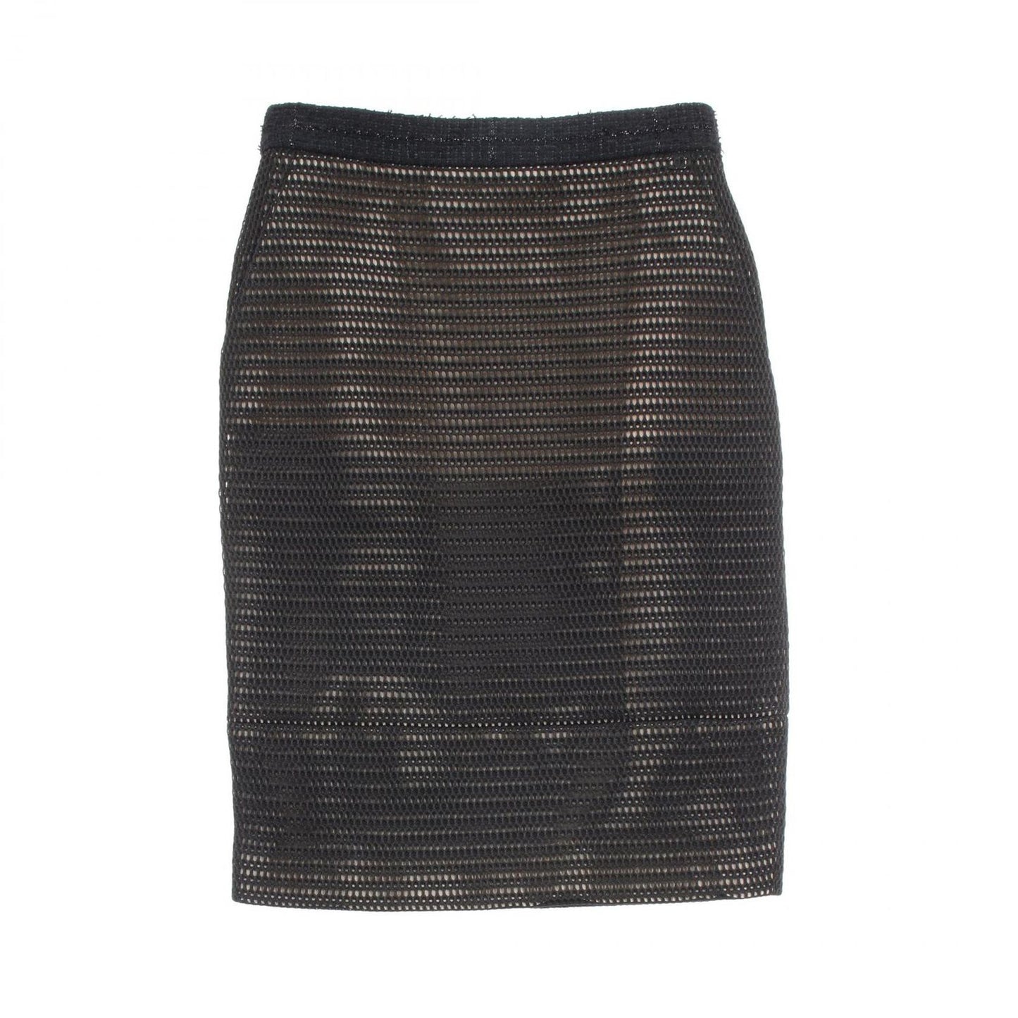 CHANEL Black & Beige Fabric Skirt - Timeless Elegance