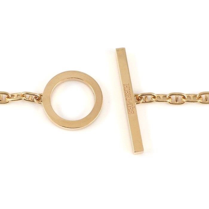 HERMES Chaine d'Ancre Contour Bracelet with Diamonds in K18 Pink Gold