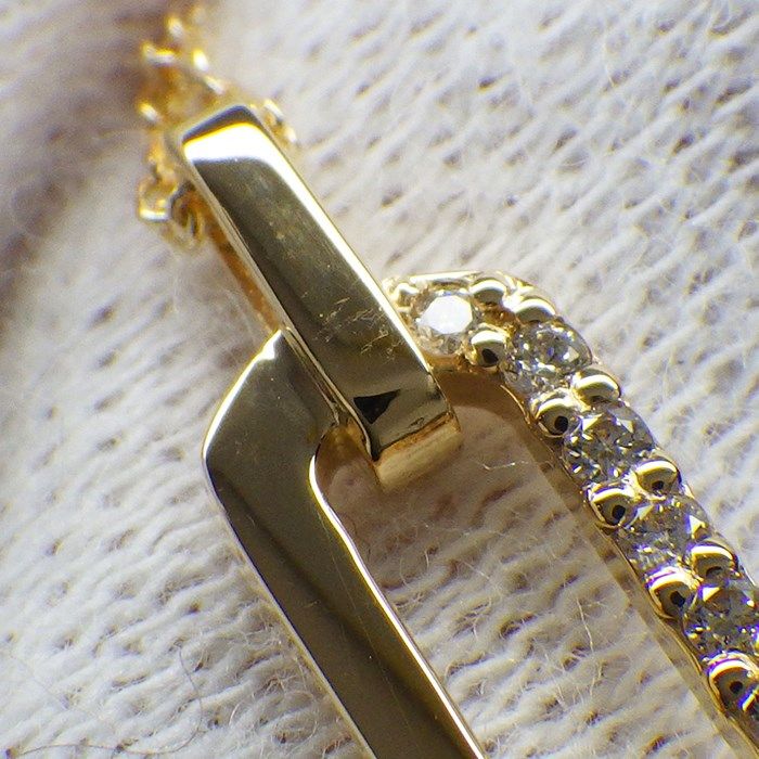 Exquisite K18YG Diamond Link Necklace - 0.10ct Luxury Jewelry