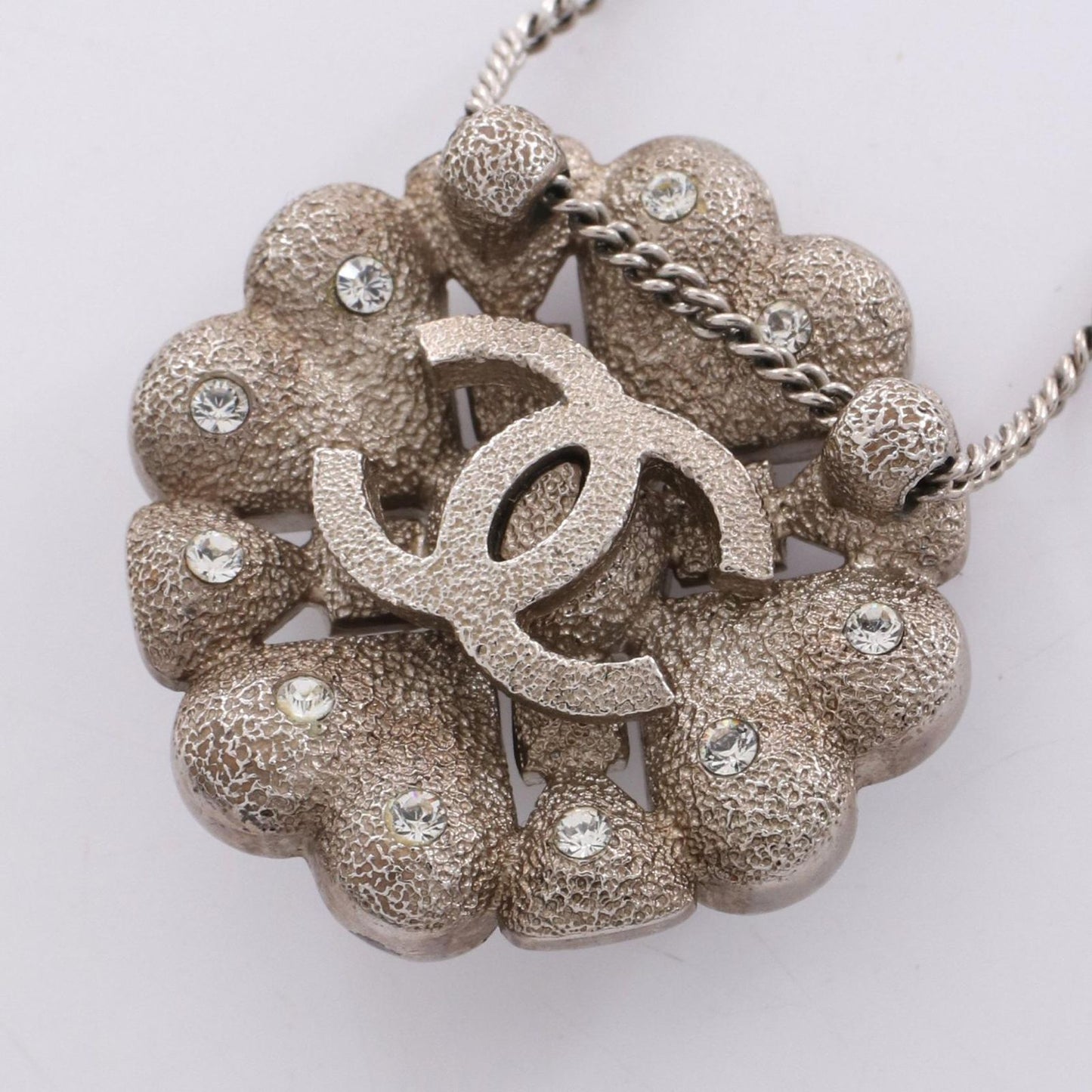 CHANEL Clover Coco Mark Necklace in Stainless Steel - Exquisite Elegance