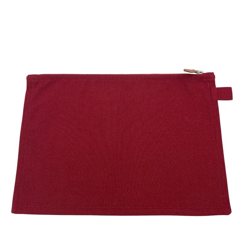 HERMES Bora Bora MM Pouch in Bordeaux with Silver Hardware