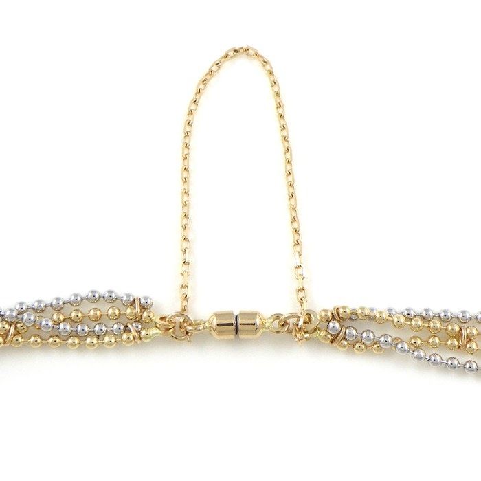 Exquisite 4-Link Ball Chain Bracelet in K10 Yellow & White Gold