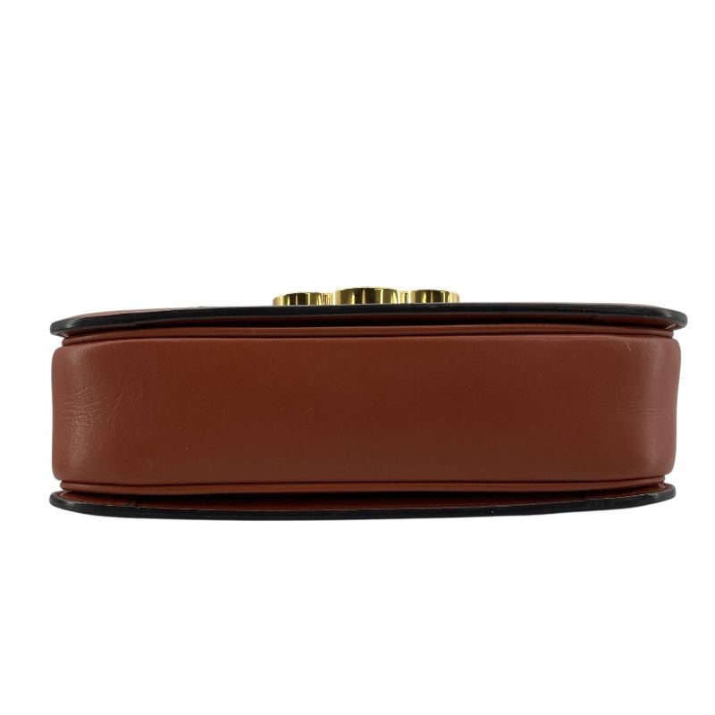 CELINE Teen Triomphe Shoulder Bag in Natural Tan Calf & Canvas