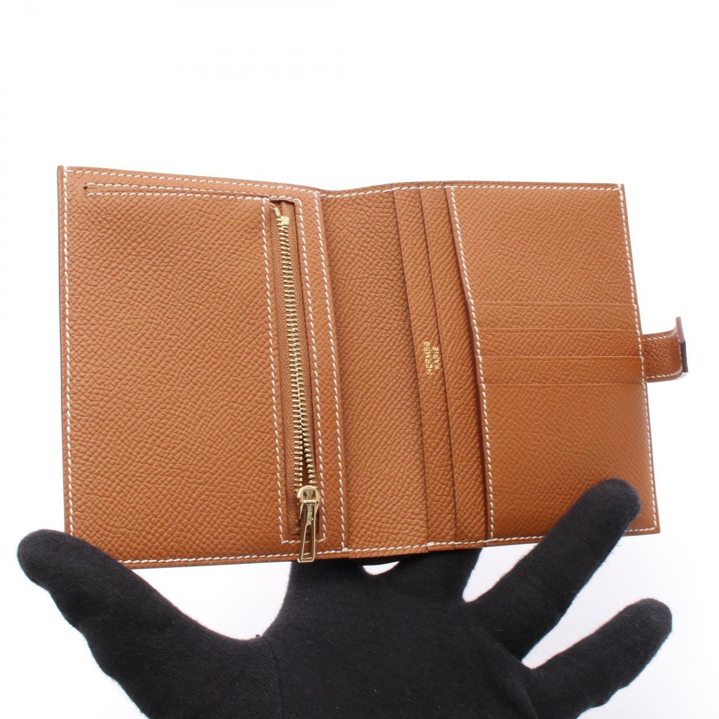 HERMES Béarn Compact Wallet in Gold - Exquisite Craftsmanship