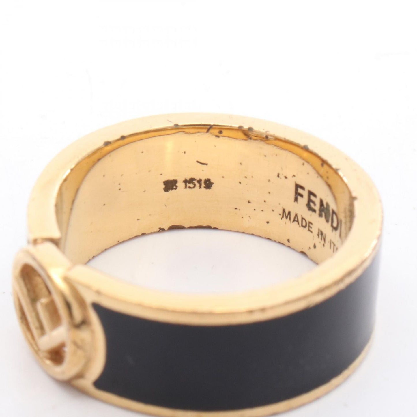 FENDI F Logo Ring in Black/Brown Gold Plated - Exquisite Craftsmanship