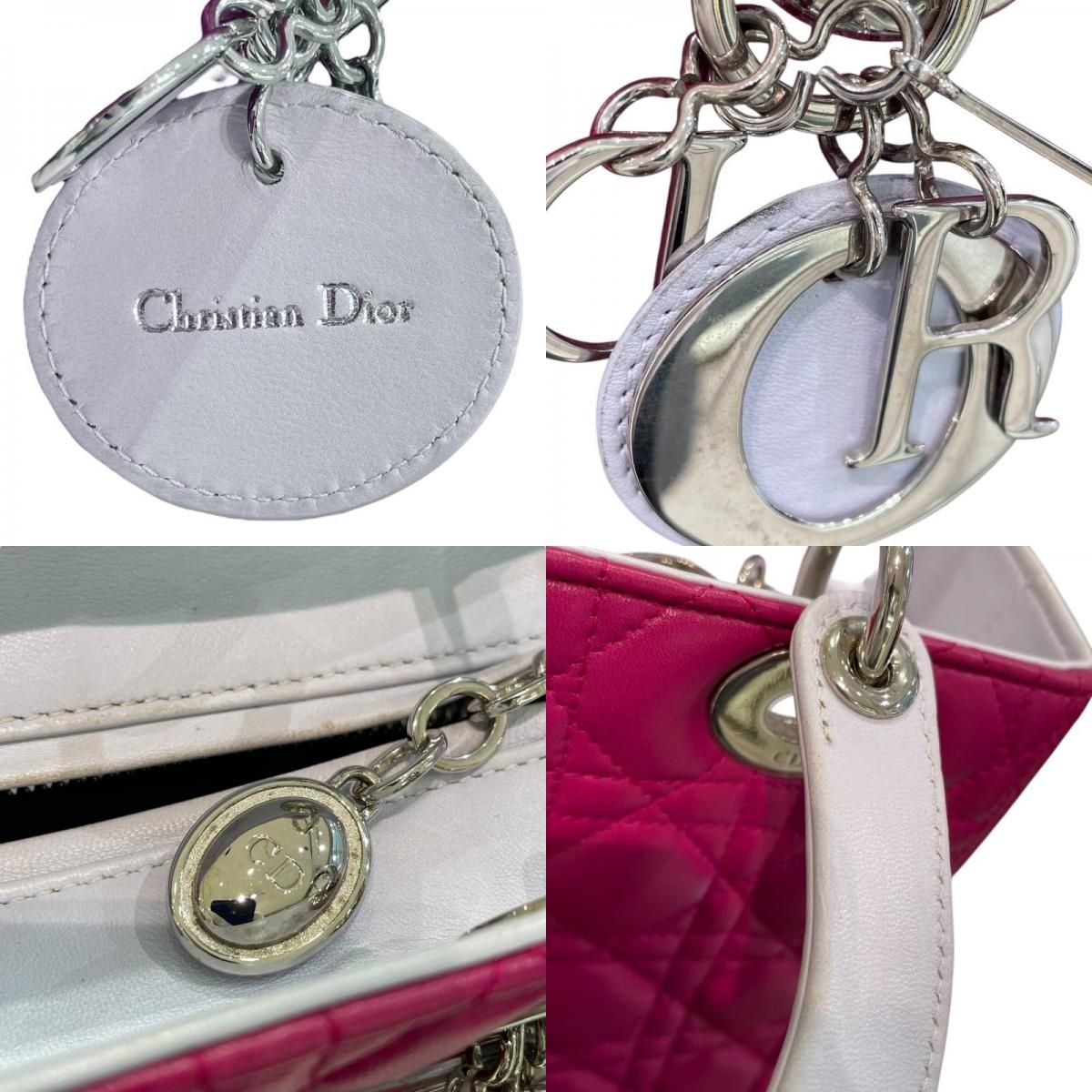 Christian Dior Lady Dior Medium Tricolor in Purple Grey - Exquisite Craftsmanship