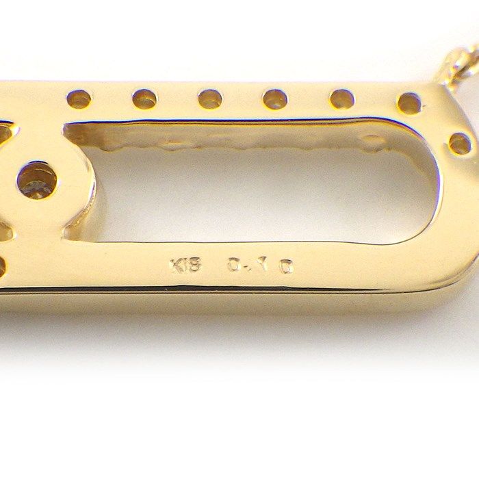 Exquisite K18YG Diamond Necklace with Ring Motif - 0.10ct