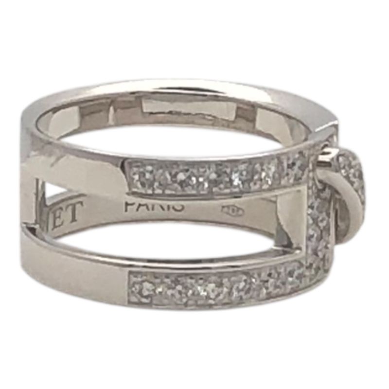 CHAUMET Joudrian Diamond Ring in 750WG - Exquisite Silver Elegance