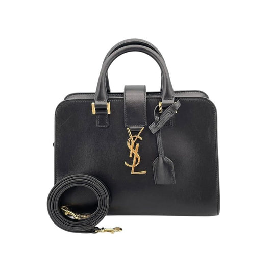Saint Laurent Baby Cabas Black Leather Shoulder Bag - Timeless Elegance