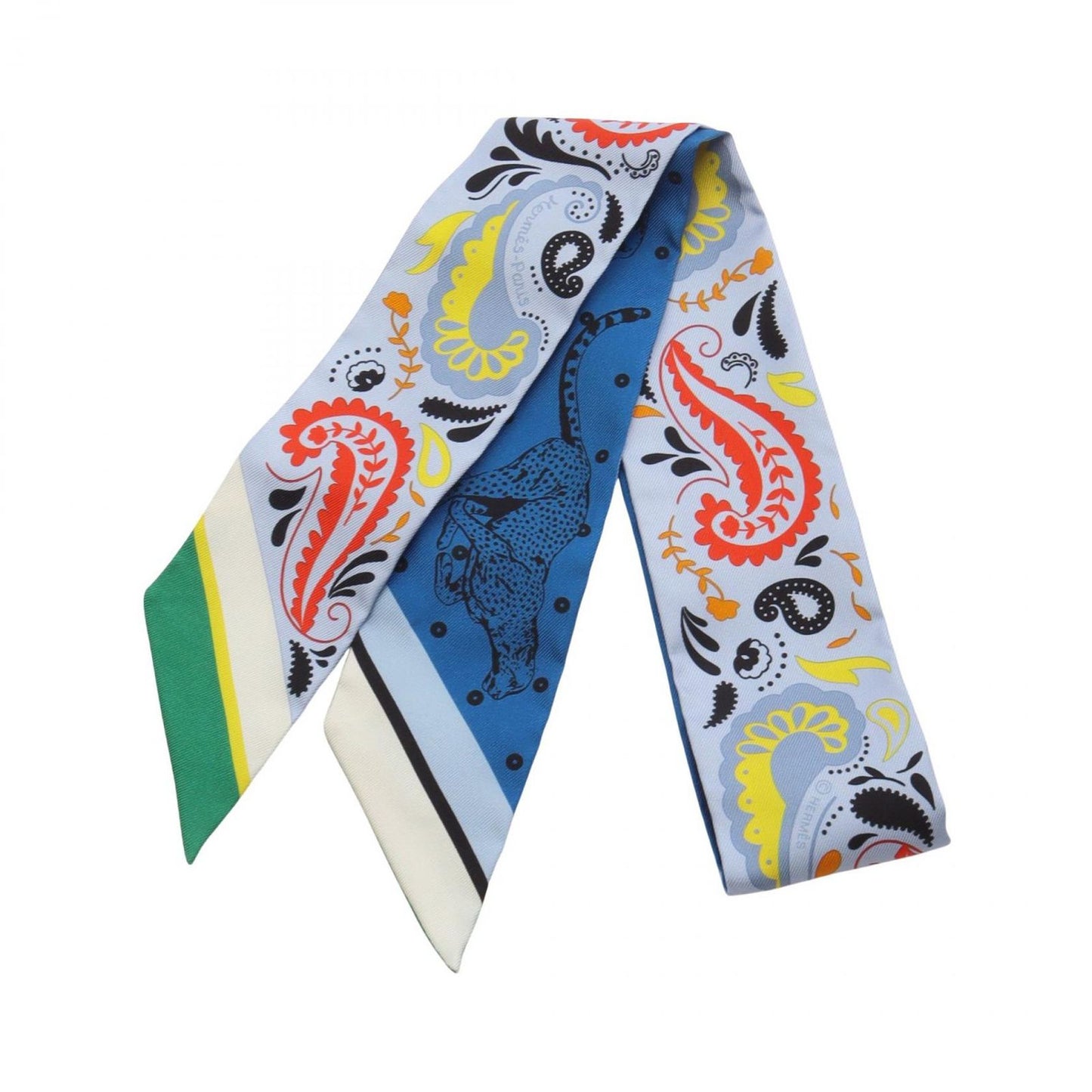 HERMES GUEPARDE BANDANA Twilly Scarf - Exquisite Silk Accessory