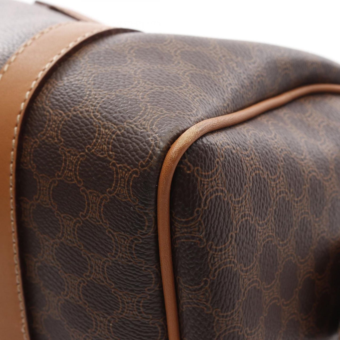 CELINE Macadam 2-Way Boston Bag in Dark Brown PVC Canvas