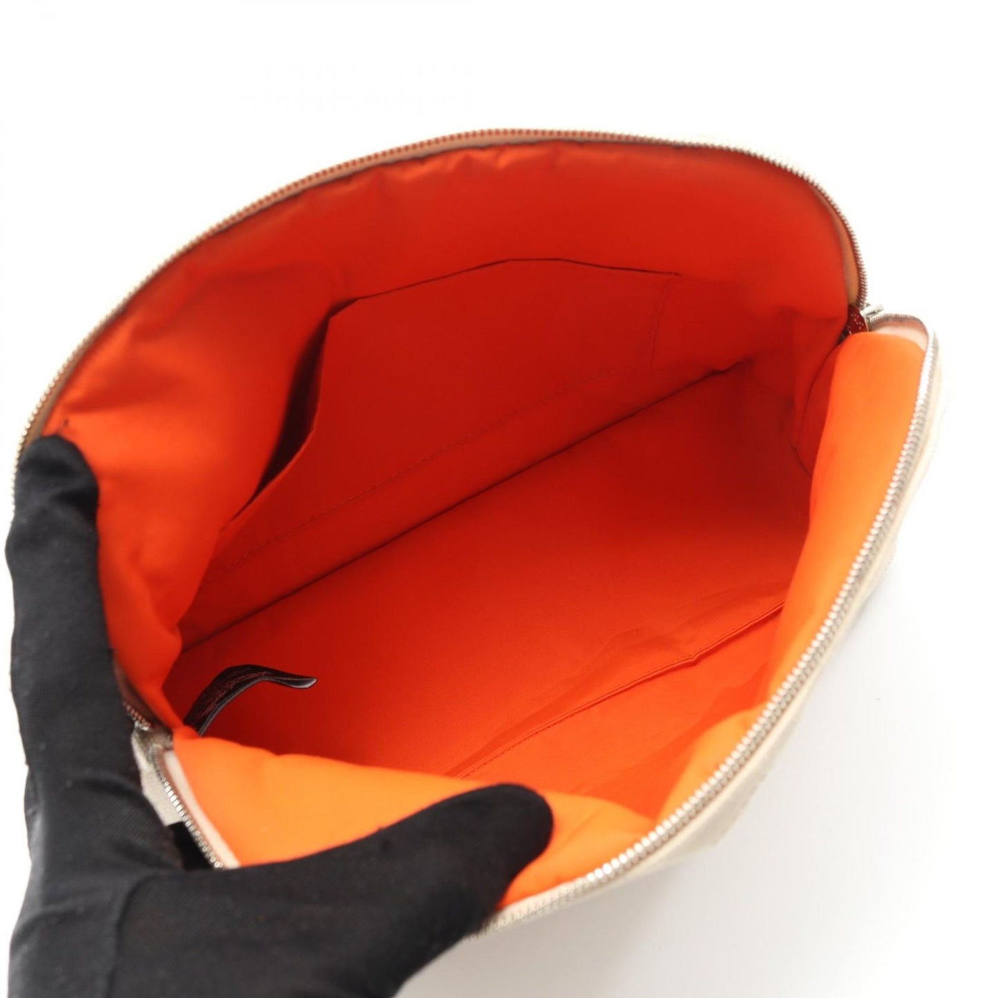 HERMES Bolide Pouch MM in Natural Canvas & Leather - Exquisite Craftsmanship