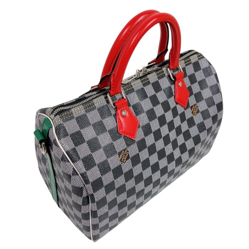 Louis Vuitton Speedy Bandoulière 30 - Monogram Canvas in Grey/Red/Green