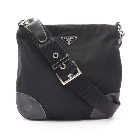 PRADA Black Nylon & Leather Shoulder Bag - Timeless Elegance