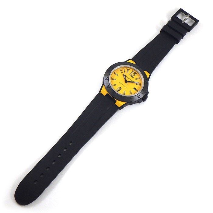 BVLGARI Diagono DG41SMCVD Automatic Watch with Yellow Dial