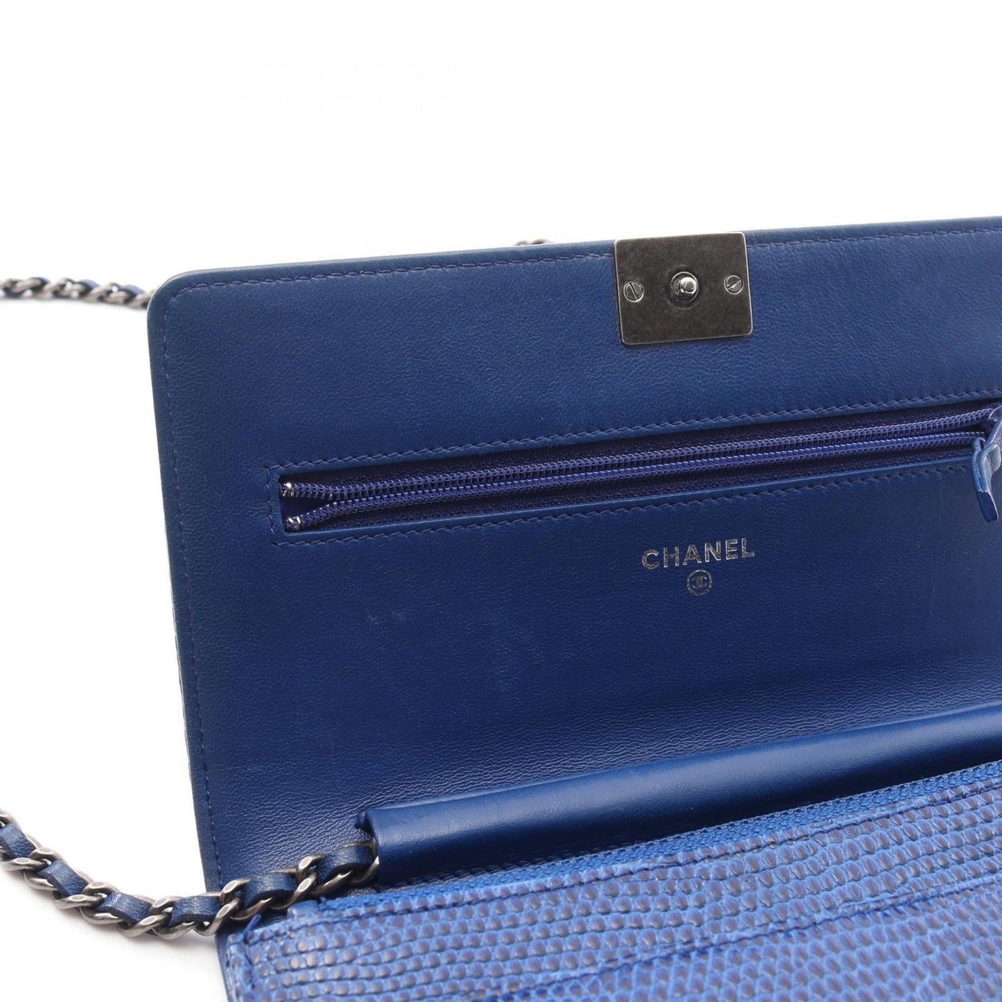 CHANEL Boy Chanel Exotic Leather Shoulder Bag in Blue