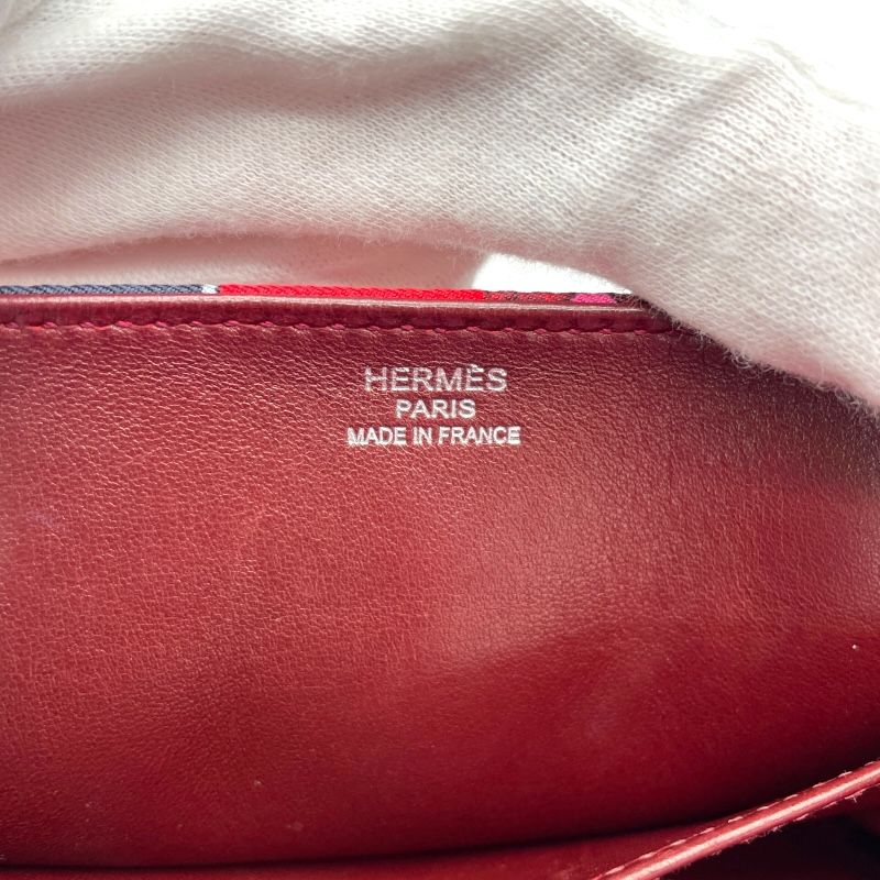 HERMES Chain Shoulder Bag in Silk with Silver Hardware - 2010 Edition