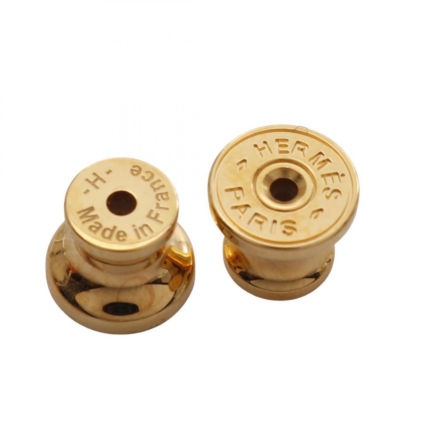 HERMES Mini Pop H Earrings in White & Gold Plating - Exquisite Elegance