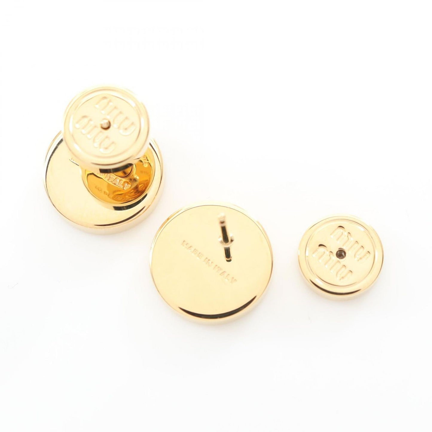 Miu Miu Gold & Black GP Earrings - Exquisite Luxury