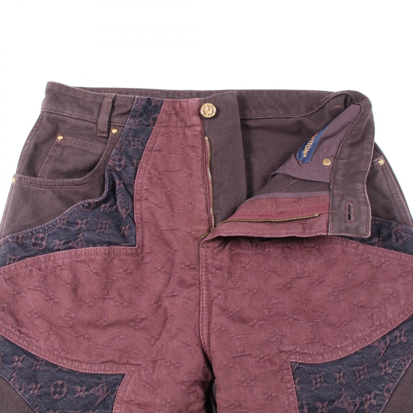 Louis Vuitton Monogram Flower Denim Pants - Brown - Size 28