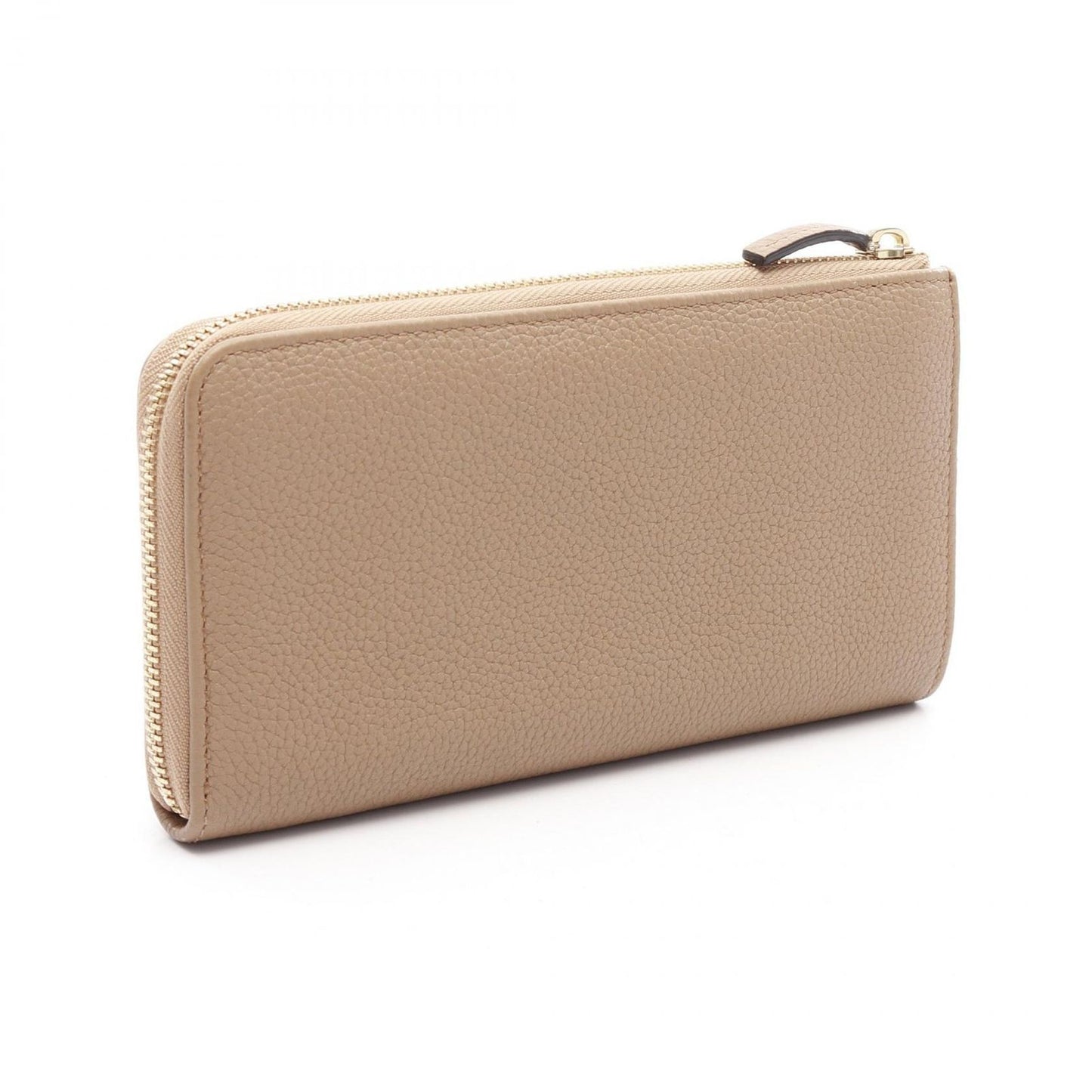 GUCCI Logo L-Zip Long Wallet in Beige Leather - Timeless Elegance