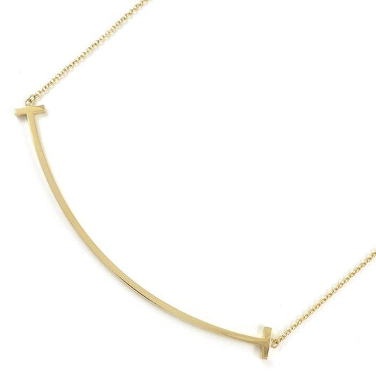 Tiffany & Co. T Smile Large Necklace in K18 Yellow Gold