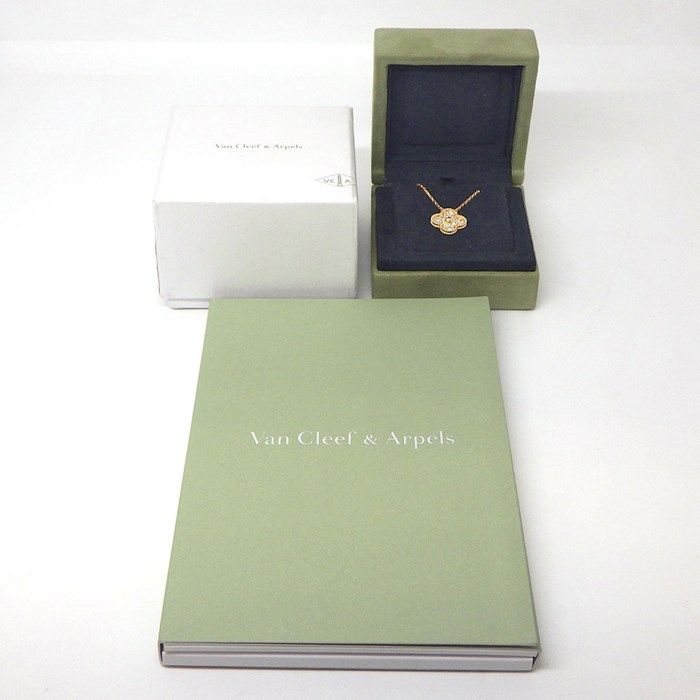 Van Cleef & Arpels Vintage Alhambra Necklace with Diamonds in K18 Pink Gold