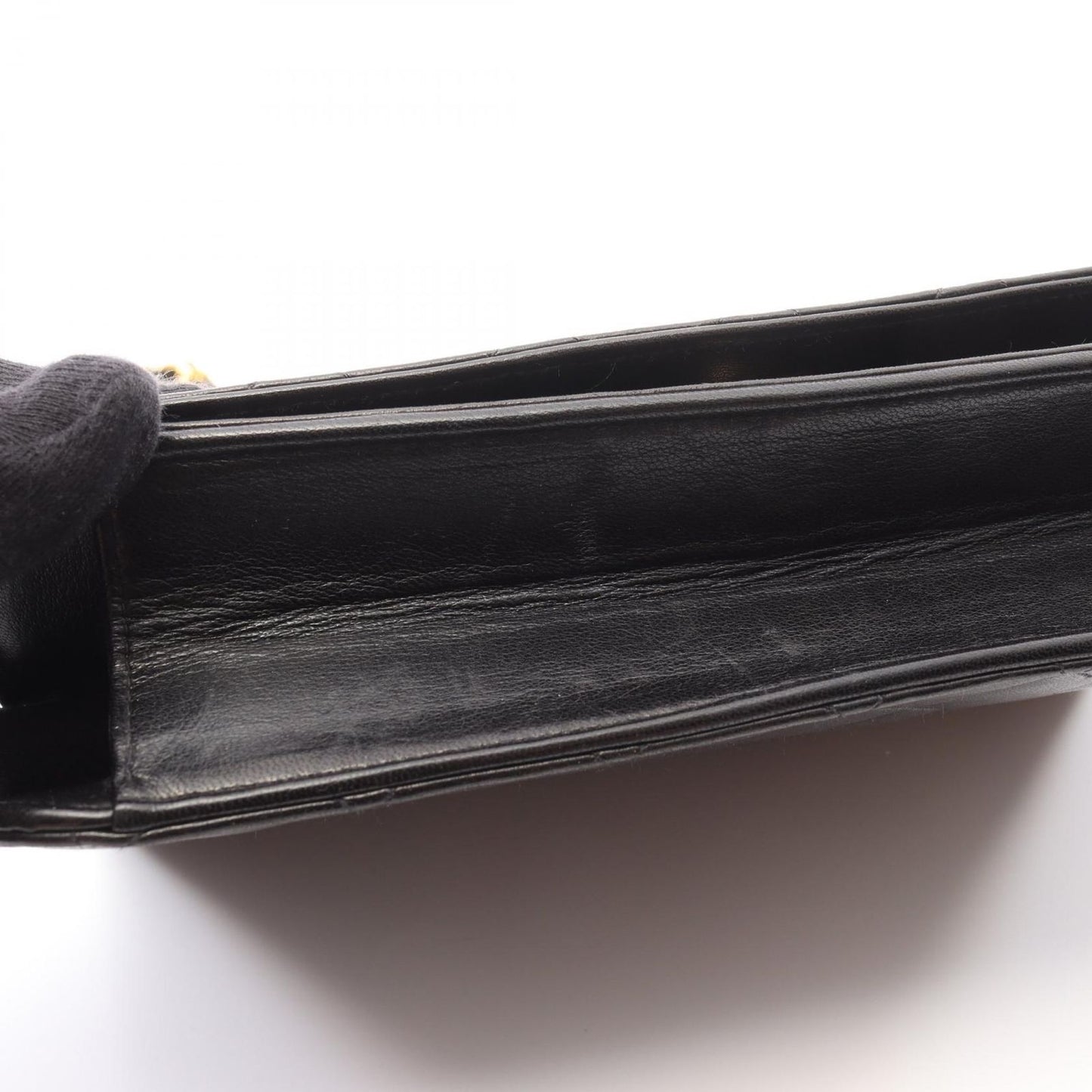 CHANEL Matelassé Single Flap Shoulder Bag in Black Lambskin