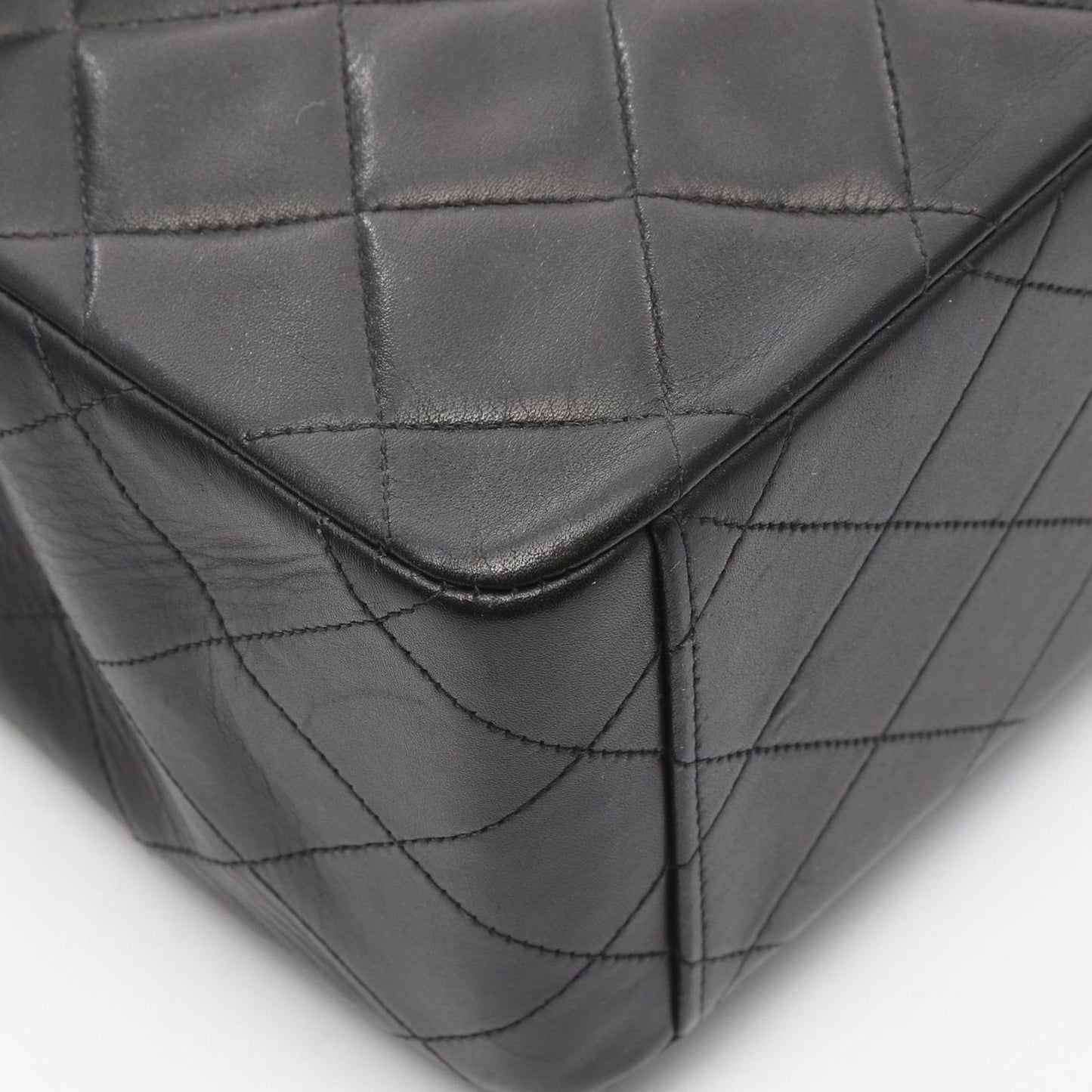 CHANEL De Camellia 34 Shoulder Bag in Black Lambskin