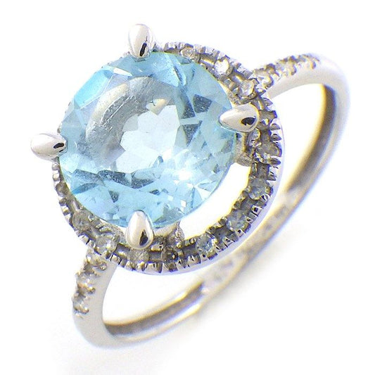 MAUBOUSSIN Soleil Éte Ring with Blue Topaz & Diamond in K18WG
