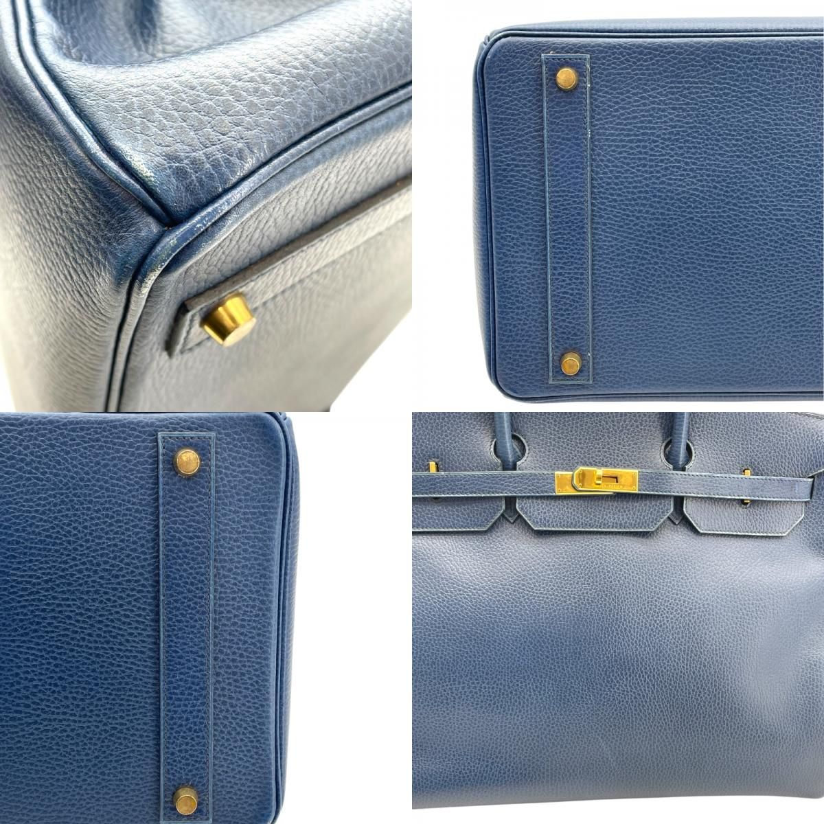 HERMES Birkin 40 - Blue Louis/Rouge Ash with Gold Hardware