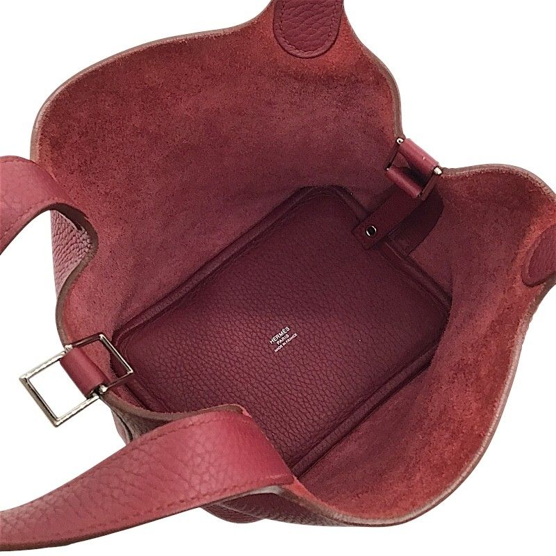 HERMES Picotin Lock PM Ruby Togo Handbag - Timeless Elegance