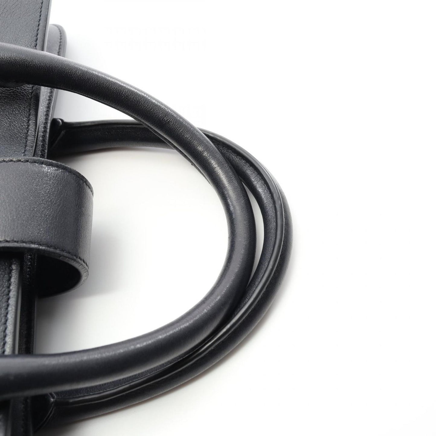 SAINT LAURENT Monogram Cabas Handbag in Navy Leather